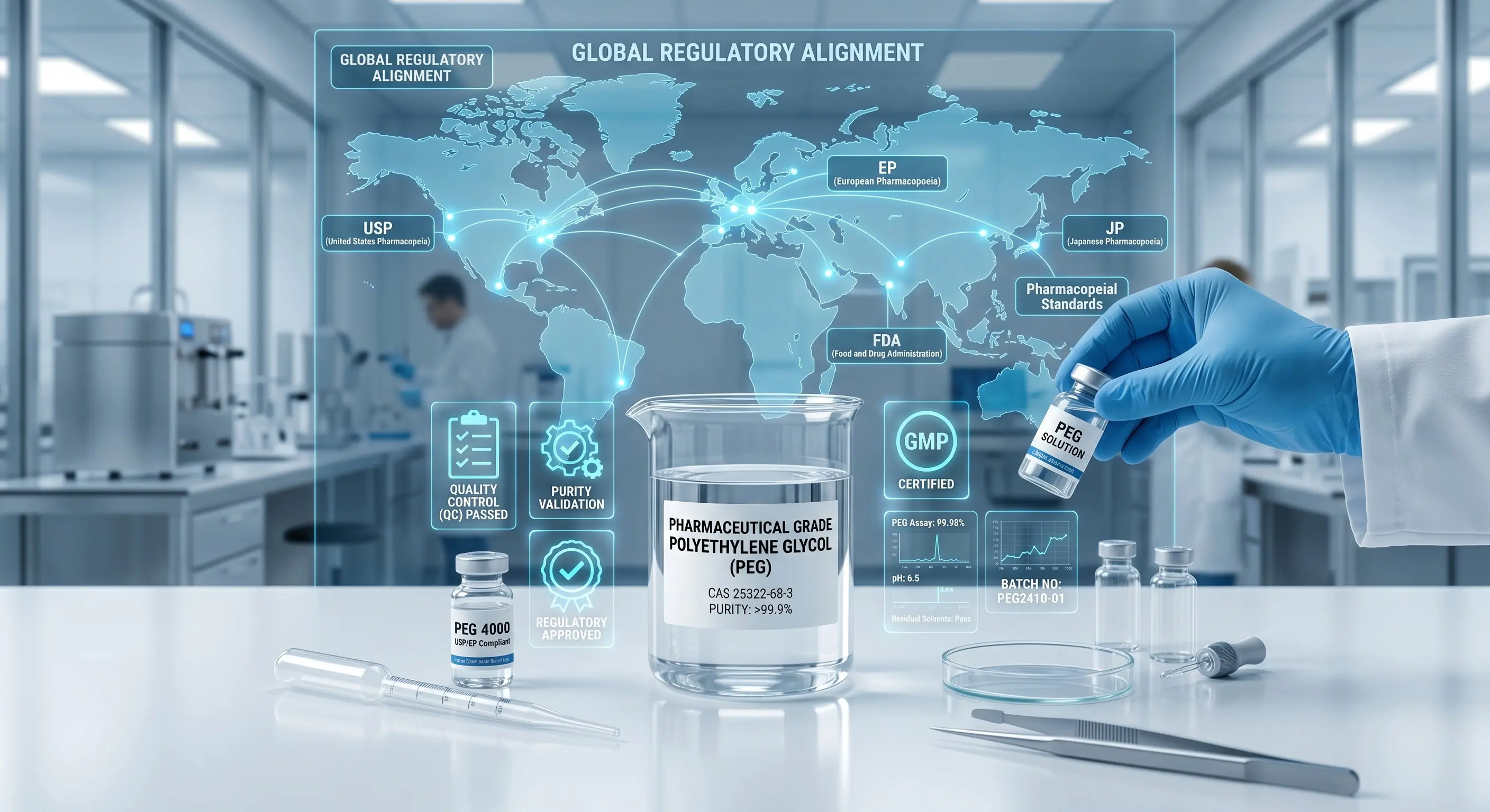 Pharmaceutical Grade Polyethylene Glycol (PEG): Regulatory Guidelines & Global Pharmacopeial Standards