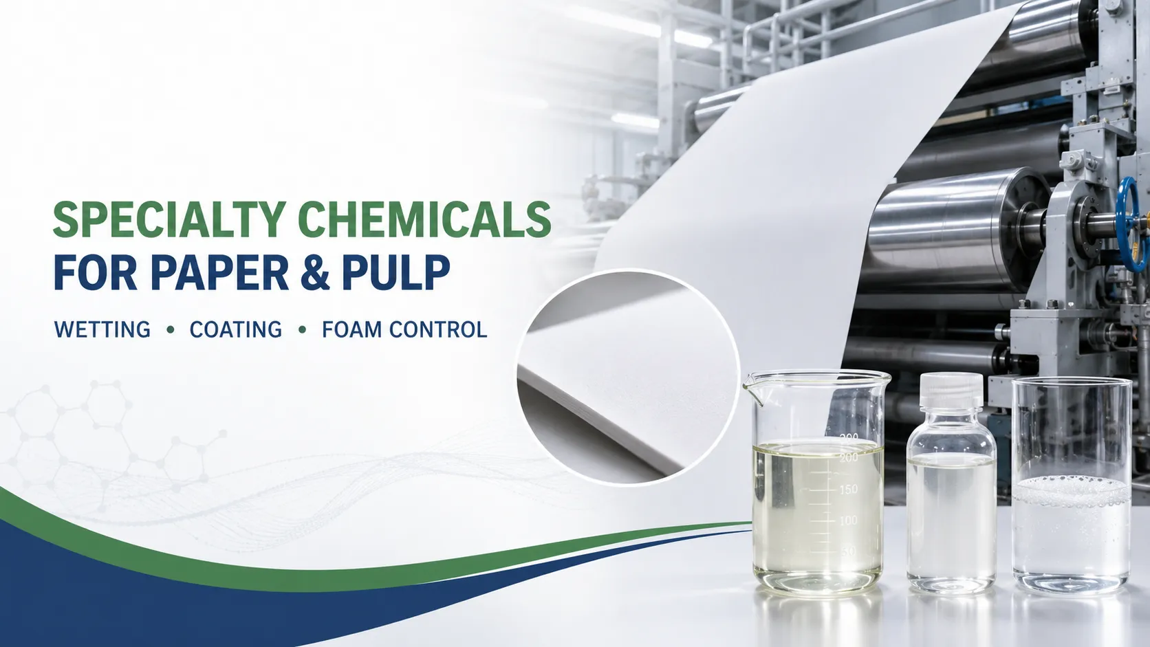 Specialty Chemicals for Paper and Pulp Processing: Wetting Agents, Coating Lubricants and Defoamers