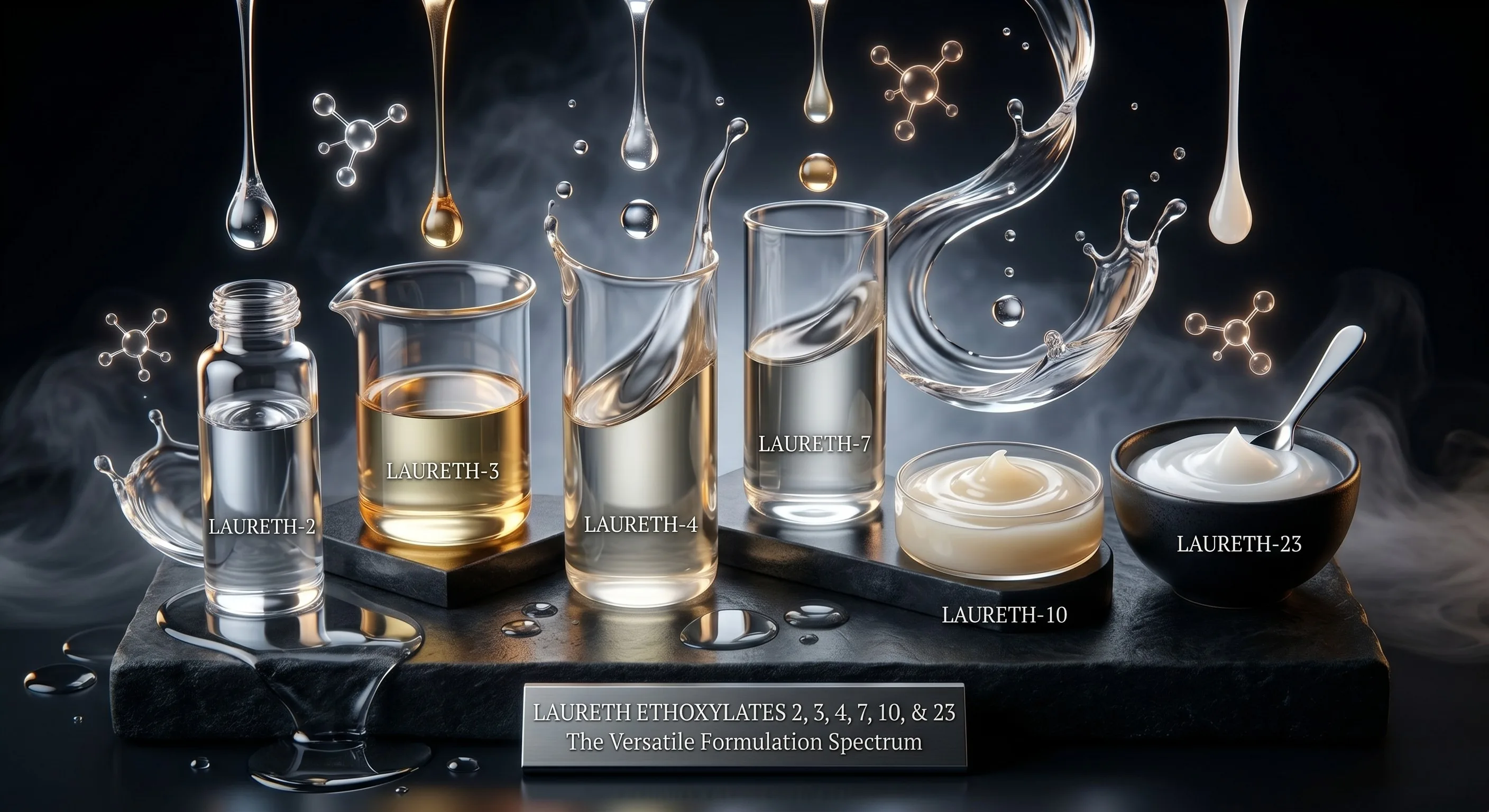 Laureth-2, Laureth-3, Laureth-4, Laureth-7, Laureth-10 & Laureth-23: A Complete Guide to Lauryl Alcohol Ethoxylates for Industrial and Personal Care Formulations