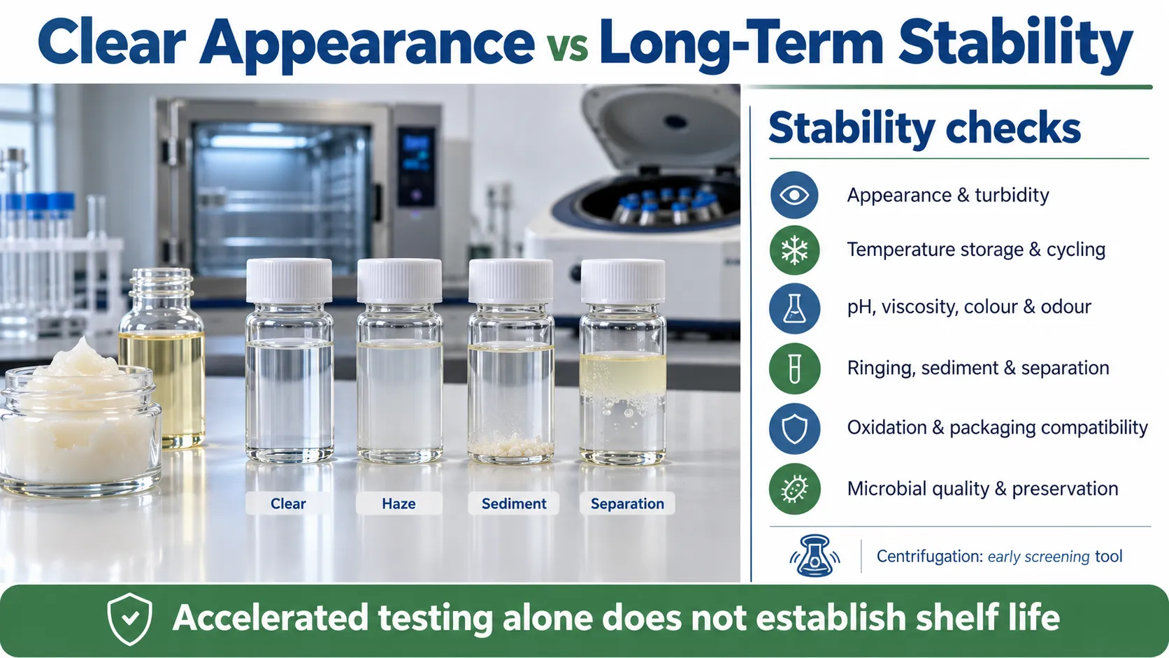 Clear Formulation Appearance vs Long-Term Stability