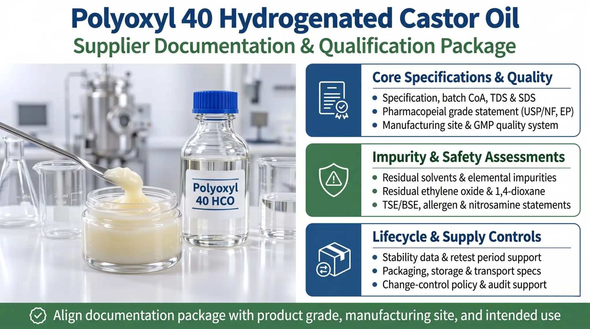 Documentation Required from a Polyoxyl 40 Hydrogenated Castor Oil Supplier
