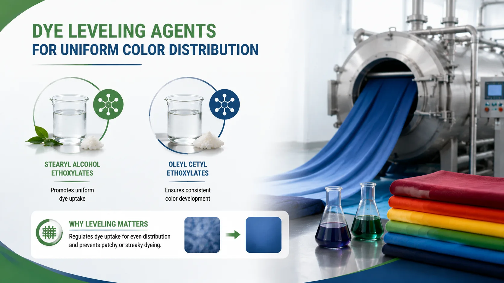 Dye Leveling Agents for Uniform Color Distribution