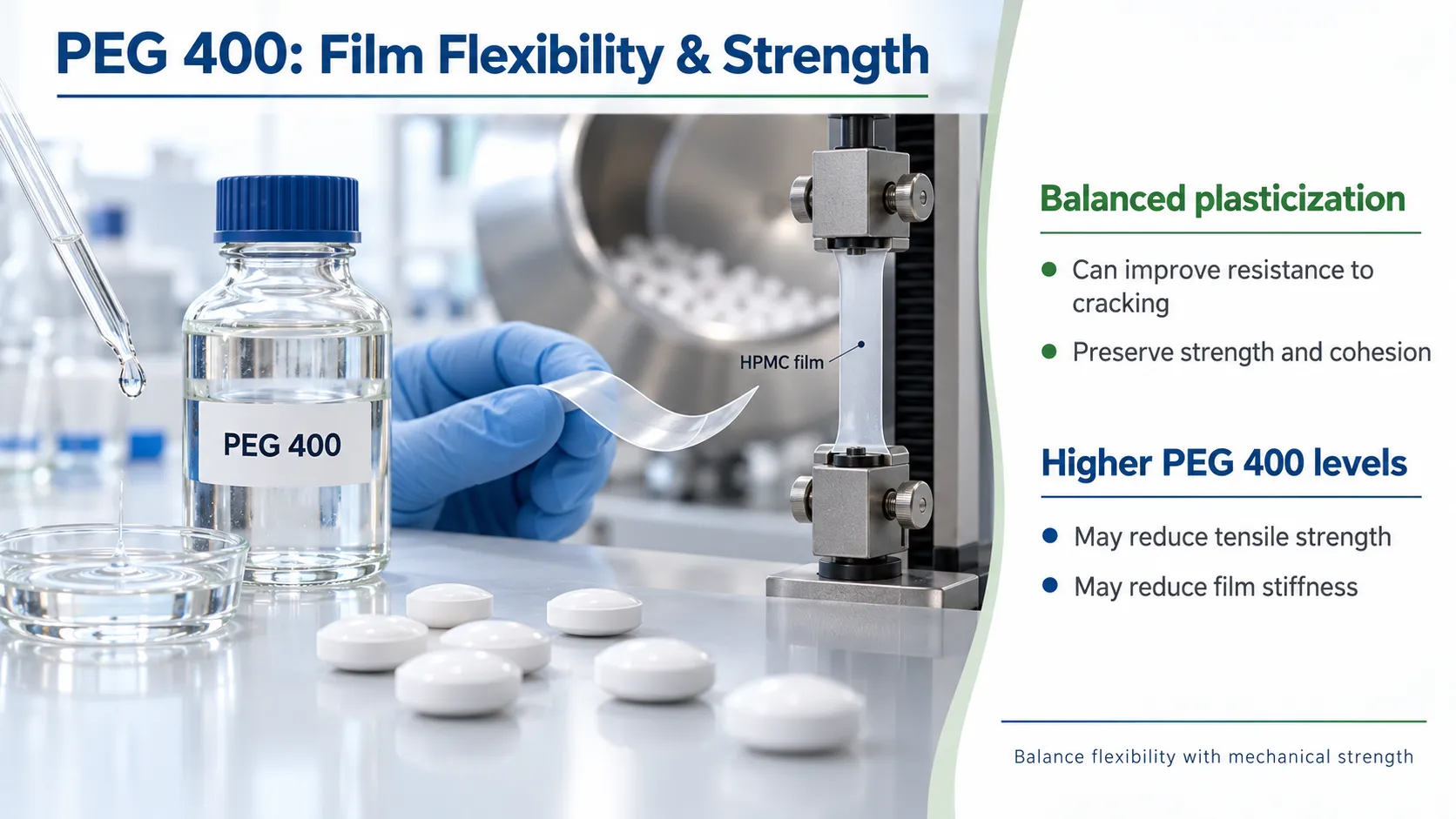How PEG 400 Affects Tablet Film Flexibility and Mechanical Strength