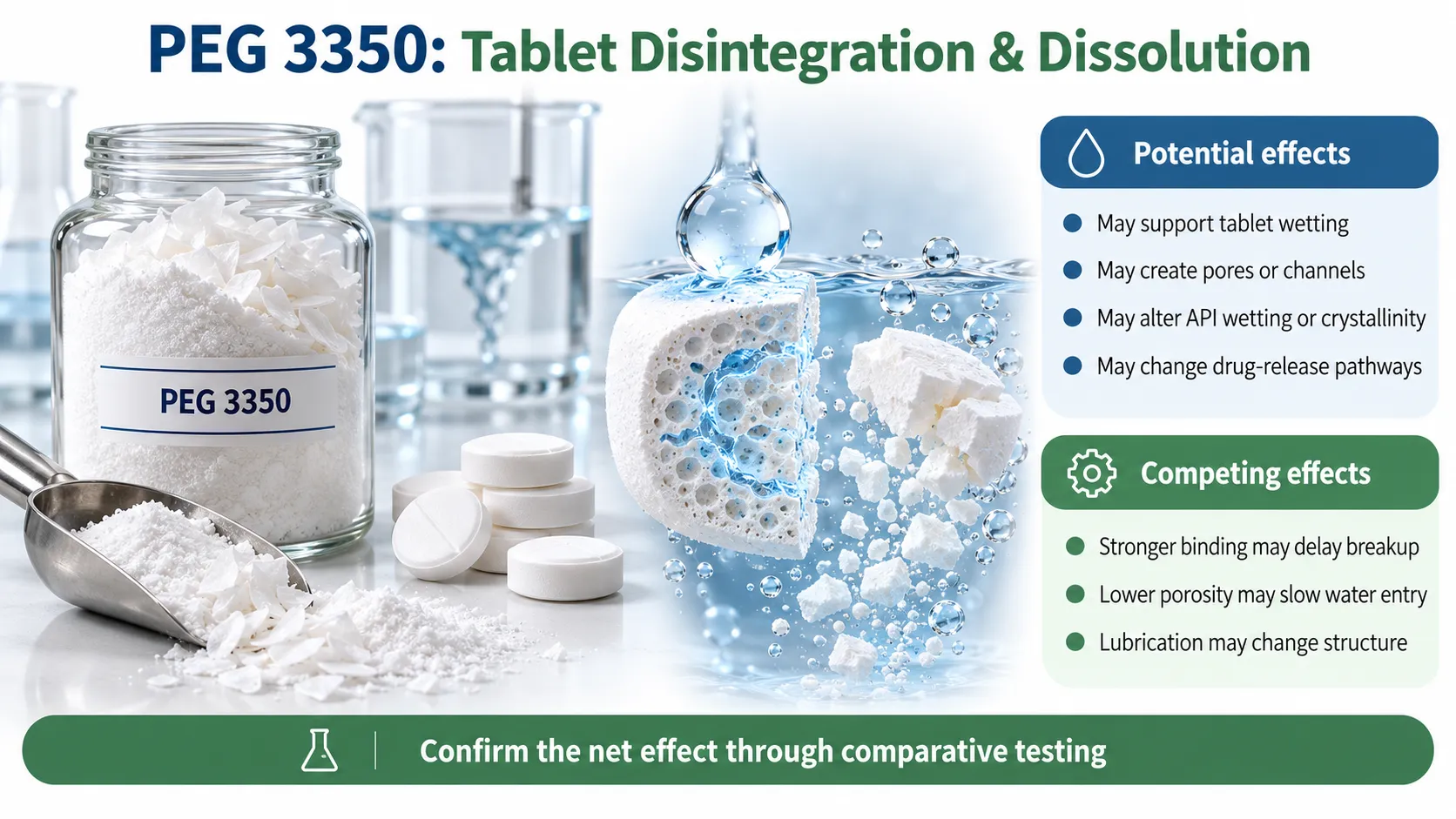 PEG 3350 and Tablet Disintegration and Dissolution