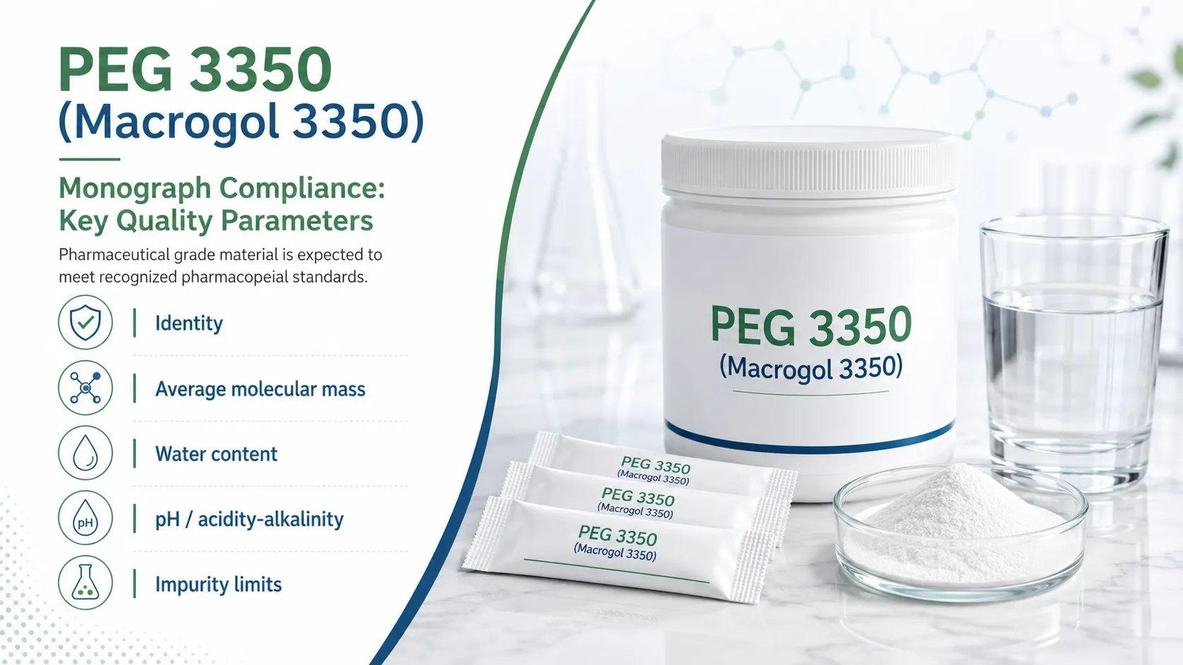 Polyethylene Glycol 3350 (Macrogol 3350) Monograph Compliance: Key Quality Parameters