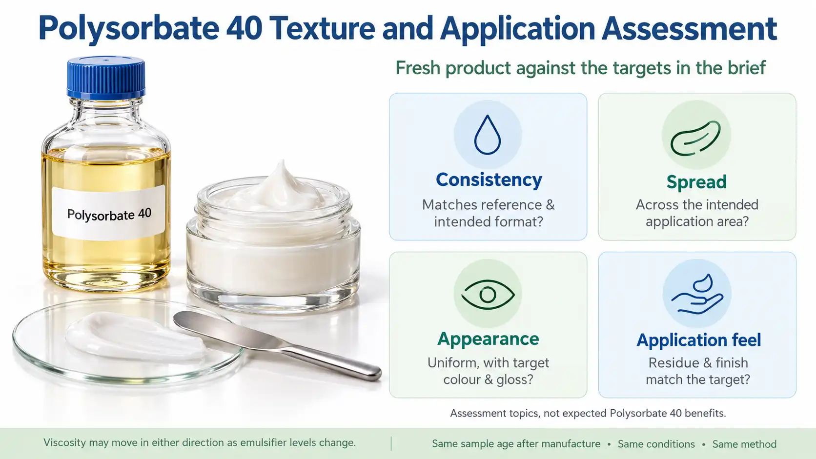 Polysorbate 40 Texture and Application Assessment