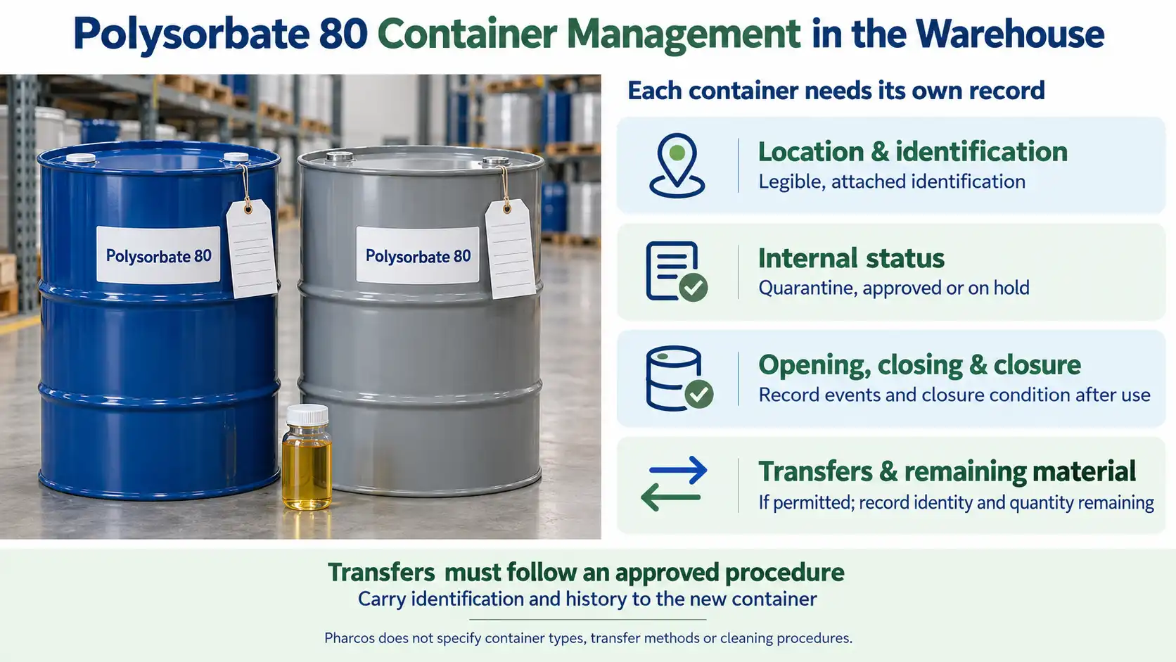 Polysorbate 80 Container Management in the Warehouse