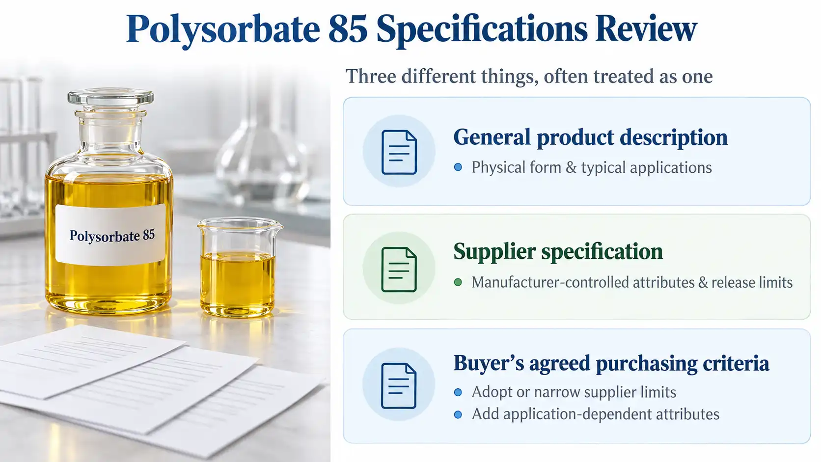 Polysorbate 85 Specifications Review