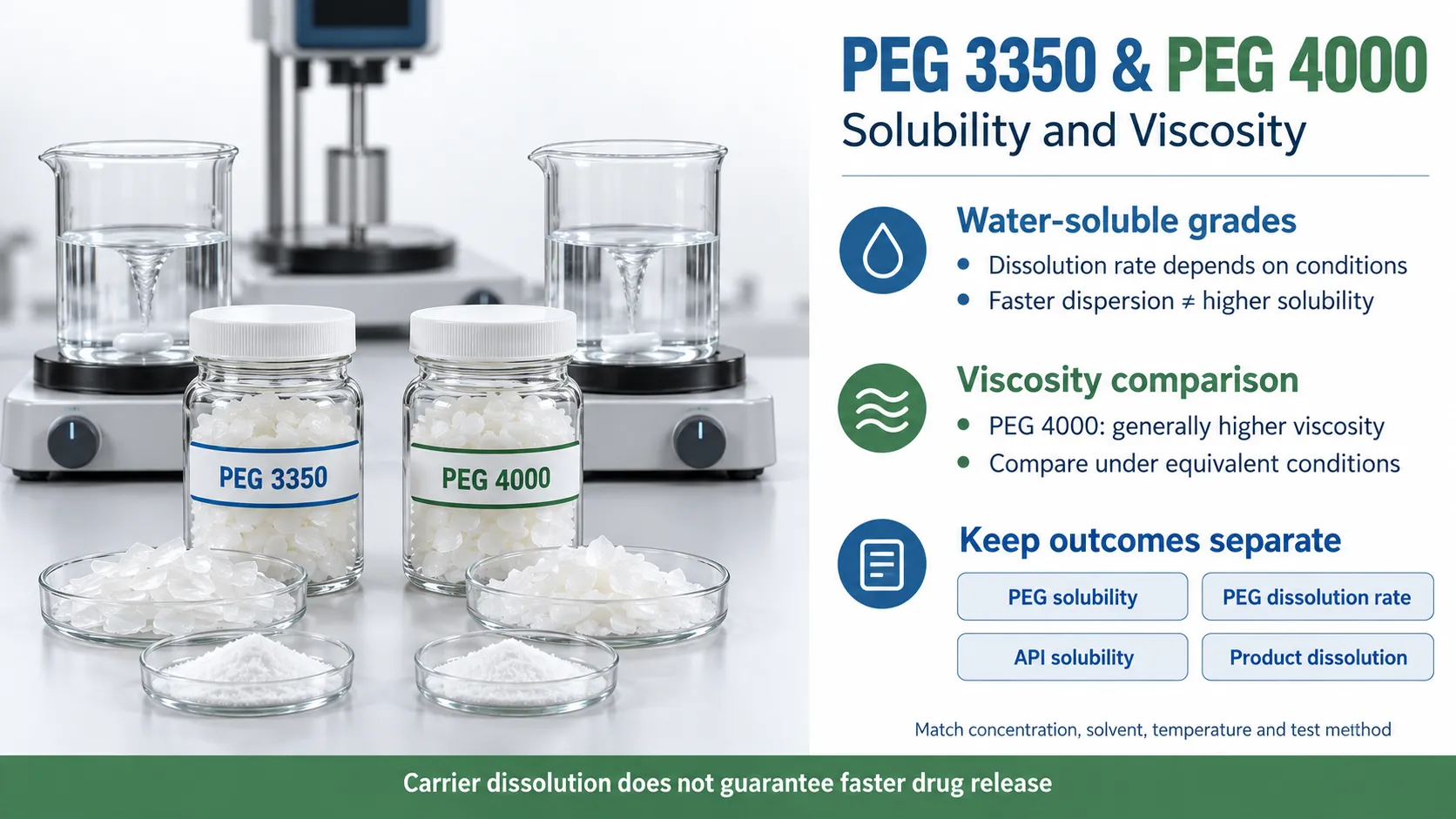 Solubility and Viscosity of PEG 3350 and PEG 4000